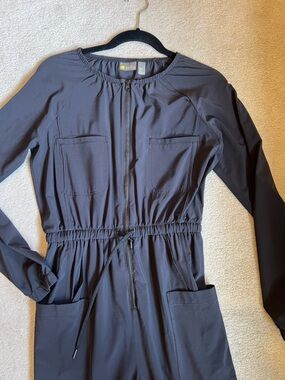 Zella Navy Zip-Front Romper/jumpsuit